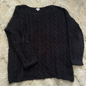 Elegant Black Cable Knit Sweater